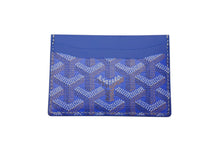 Load image into Gallery viewer, 新品未使用 GOYARD ゴヤールサンシュルピス カードケース フランス製 キャンバス レザー ブルー 中古 4c070426
