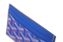 Load image into Gallery viewer, 新品未使用 GOYARD ゴヤールサンシュルピス カードケース フランス製 キャンバス レザー ブルー 中古 4c070426