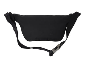 PRADA プラダ ウエストバッグ ロゴプレート 2VL033 イタリア製 ナイロン レザー ブラック シルバー金具 美品 中古 4c070427