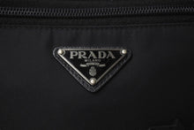 Load image into Gallery viewer, PRADA プラダ ウエストバッグ ロゴプレート 2VL033 イタリア製 ナイロン レザー ブラック シルバー金具 美品 中古 4c070427