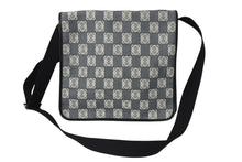 Load image into Gallery viewer, LOEWE ロエベ アナグラム ショルダーバッグ クロスボディバッグ キャンバス レザー ブラック ネイビー ホワイト 美品 中古 4c070428