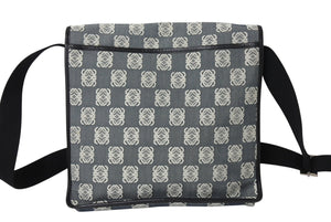 LOEWE ロエベ アナグラム ショルダーバッグ クロスボディバッグ キャンバス レザー ブラック ネイビー ホワイト 美品 中古 4c070428