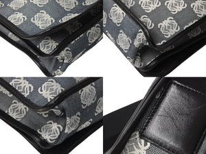 LOEWE ロエベ アナグラム ショルダーバッグ クロスボディバッグ キャンバス レザー ブラック ネイビー ホワイト 美品 中古 4c070428