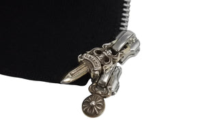 CHROME HEARTS クロムハーツ 半袖スウェット サイズM コットン シルバー925 ブラック 美品 中古 4c070429
