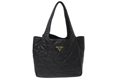 同じく同様 PRADA プラダ トートバッグ ハンドバッグ キルティング 1BG450 イタリア製レザー ゴールド金具 中古 4c070432 