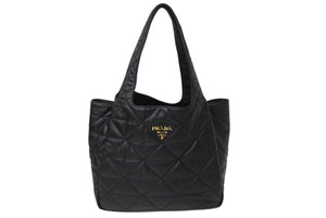 同じく同様 PRADA プラダ トートバッグ ハンドバッグ キルティング 1BG450 イタリア製レザー ゴールド金具 中古 4c070432 