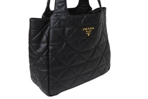 同じく同様 PRADA プラダ トートバッグ ハンドバッグ キルティング 1BG450 イタリア製レザー ゴールド金具 中古 4c070432 