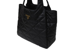 同じく同様 PRADA プラダ トートバッグ ハンドバッグ キルティング 1BG450 イタリア製レザー ゴールド金具 中古 4c070432 