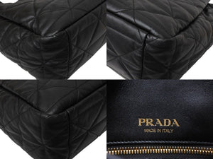 同じく同様 PRADA プラダ トートバッグ ハンドバッグ キルティング 1BG450 イタリア製レザー ゴールド金具 中古 4c070432 