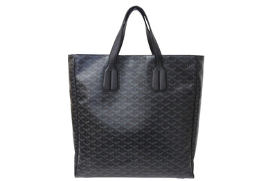 新品同様品 GOYARD ゴヤール サックヴォルテール 限定 トートバッグ 綿 麻 オール ブラック 中古 4c070433