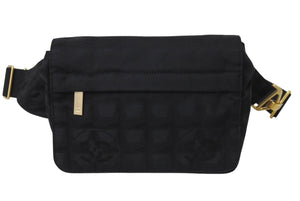 CHANEL シャネル ニュートラベルライン ウエストバッグ ショルダーバッグ ナイロン ブラック ゴールド金具 美品 中古 4c070438