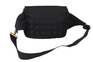 CHANEL シャネル ニュートラベルライン ウエストバッグ ショルダーバッグ ナイロン ブラック ゴールド金具 美品 中古 4c070438