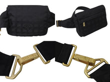 Load image into Gallery viewer, CHANEL シャネル ニュートラベルライン ウエストバッグ ショルダーバッグ ナイロン ブラック ゴールド金具 美品 中古 4c070438