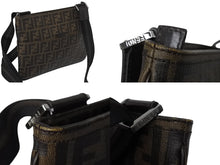 画像をギャラリービューアに読み込む, FENDI フェンディズショルダーバッグ サコッシュ柄ッカ 7VA247-B0W PVC レザー ブラウン シルバー金具 美品 中古 4c070440 