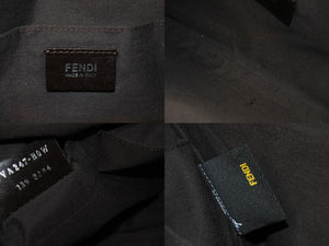 FENDI フェンディズショルダーバッグ サコッシュ柄ッカ 7VA247-B0W PVC レザー ブラウン シルバー金具 美品 中古 4c070440 