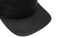 Load image into Gallery viewer, 極美品 CHROME HEARTS クロムハーツトラッカーキャップ クロスパッチ セメタリー クロスボール シルバー 925 ブラック 中古 4c070442