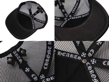Load image into Gallery viewer, 極美品 CHROME HEARTS クロムハーツトラッカーキャップ クロスパッチ セメタリー クロスボール シルバー 925 ブラック 中古 4c070442