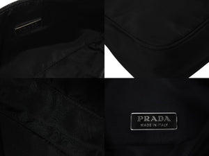 極美品 PRADA プラダ ホーボー ハンドバッグ ワンショルダーバッグ MV515 トライアングル ナイロン ブラック 中古 4c070443 