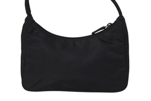 極美品 PRADA プラダ ホーボー ハンドバッグ ワンショルダーバッグ MV515 トライアングル ナイロン ブラック 中古 4c070443 