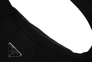 極美品 PRADA プラダ ホーボー ハンドバッグ ワンショルダーバッグ MV515 トライアングル ナイロン ブラック 中古 4c070443 