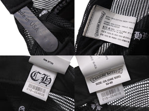 CHROME HEARTS クロムハーツトラッカーキャップ CHロゴ刺繍 クロスボール シルバー 925 ブラック 中古 美品 4c070444