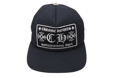 CHROME HEARTS クロムハーツトラッカーキャップ CHロゴ刺繍 クロスボール シルバー 925 ブラック 中古 美品 4c070444