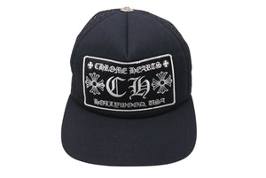 CHROME HEARTS クロムハーツトラッカーキャップ CHロゴ刺繍 クロスボール シルバー 925 ブラック 中古 美品 4c070444