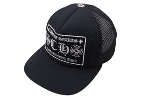 CHROME HEARTS クロムハーツトラッカーキャップ CHロゴ刺繍 クロスボール シルバー 925 ブラック 中古 美品 4c070444