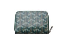 Load image into Gallery viewer, GOYARD ゴヤール マティニョンミニ コインケース グリーン ゴヤールディンキャンバス シルバー金具 美品 中古 4c070446