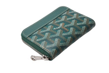 Load image into Gallery viewer, GOYARD ゴヤール マティニョンミニ コインケース グリーン ゴヤールディンキャンバス シルバー金具 美品 中古 4c070446