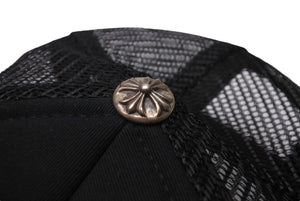 CHROME HEARTS クロムハーツトラッカーキャップ ホノルル限定 CHロゴ刺繍 クロスボール シルバー 925 ブラック 中古 美品 4c070448