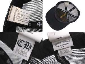 CHROME HEARTS クロムハーツトラッカーキャップ ホノルル限定 CHロゴ刺繍 クロスボール シルバー 925 ブラック 中古 美品 4c070448