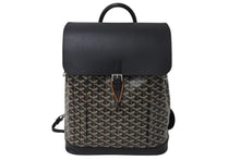 Load image into Gallery viewer, GOYARD ゴヤール アルパンMM リュック バックパック キャンバス ブラック ブラウン シルバー金具 美品 中古 4c070449