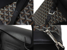 Load image into Gallery viewer, GOYARD ゴヤール アルパンMM リュック バックパック キャンバス ブラック ブラウン シルバー金具 美品 中古 4c070449