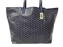 Load image into Gallery viewer, 新品未使用品 GOYARD ゴヤール サンルイ XXL トートバッグ ヘリンボーン柄 PVCコーティングキャンバス ネイビー 中古 4c070454