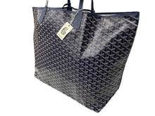 Load image into Gallery viewer, 新品未使用品 GOYARD ゴヤール サンルイ XXL トートバッグ ヘリンボーン柄 PVCコーティングキャンバス ネイビー 中古 4c070454