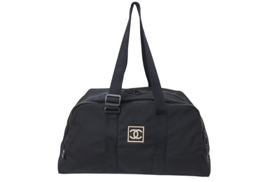 CHANEL シャネル スポーツライン ボストンバッグ ココマーク 7番台 キャンバス ブラック ナイロン 美品 中古 4c070456