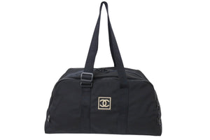 CHANEL シャネル スポーツライン ボストンバッグ ココマーク 7番台 キャンバス ブラック ナイロン 美品 中古 4c070456