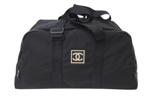CHANEL シャネル スポーツライン ボストンバッグ ココマーク 7番台 キャンバス ブラック ナイロン 美品 中古 4c070456