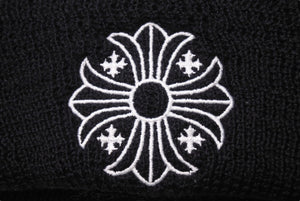 Chrome Hearts クロムハーツ CH WOOL WATCH CAP ニット帽 帽子 CHプラス ウール ブラック ホワイト 美品 中古 4c070457