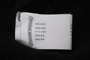 Chrome Hearts クロムハーツ WOOL WATCH CAP ニット帽 帽子 ホースシュー U.S.A製 ブラック ホワイト サイズOS 美品 中古 4c070458