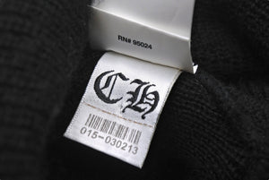 Chrome Hearts クロムハーツ WOOL WATCH CAP ニット帽 帽子 ホースシュー U.S.A製 ブラック ホワイト サイズOS 美品 中古 4c070458