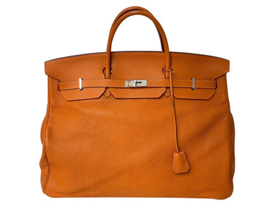 HERMES エルメス BIRKIN バーキン55 ハンドバッグ トゴ オレンジ シルバー金具 ◻︎I刻印 美品 中古 4c070461
