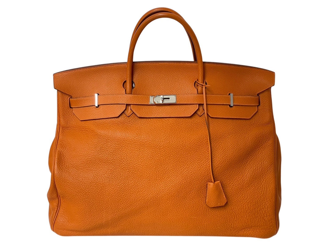 HERMES エルメス BIRKIN バーキン55 ハンドバッグ トゴ オレンジ シルバー金具 ◻︎I刻印 美品 中古 4c070461