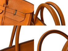 Load image into Gallery viewer, HERMES エルメス BIRKIN バーキン55 ハンドバッグ トゴ オレンジ シルバー金具 ◻︎I刻印 美品 中古 4c070461