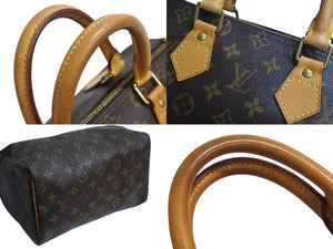 LOUIS VUITTON ルイヴィトン スピーディ25 ハンドバッグ M41109 旧型 モノグラム PVC レザー ゴールド金具 ブラウン 美品 中古 4c070462