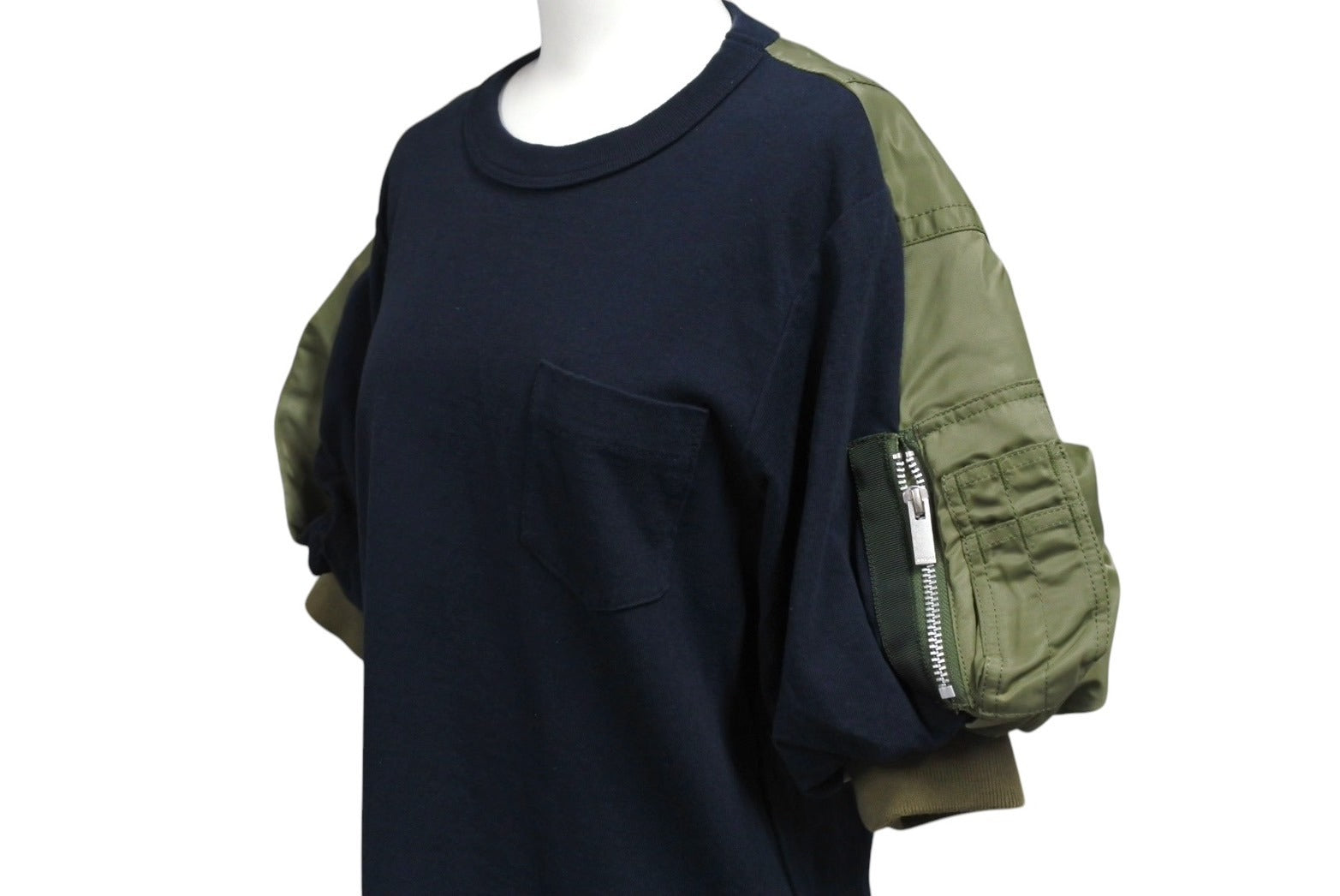 Sacai サカイ 22SS ナイロン ツイル 半袖Tシャツ ブラック