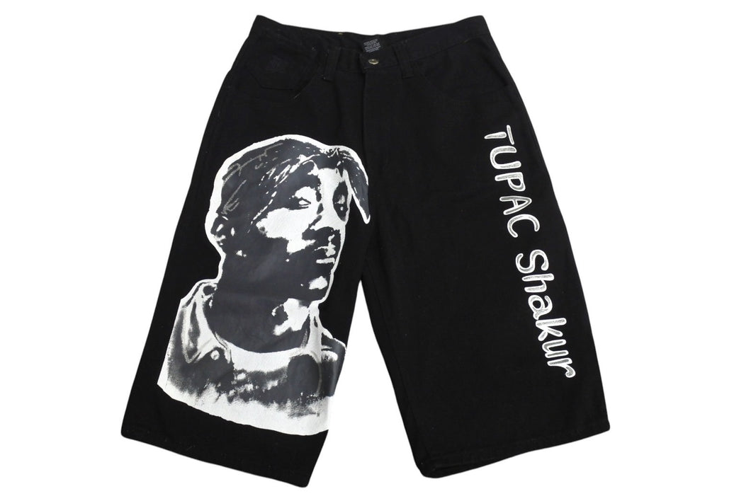 MAKAVELI マカヴェリ BAGGY DENIM ショートパンツ デニム ブルー プリント コットン サイズ30 59123 美品 中古 4c070472