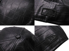 Load image into Gallery viewer, NEW ERA ニューエラ キャップ レザー 牛革 ブラック スワロフスキー サイズ7 3/8 58.7cm 美品 中古 4c070476