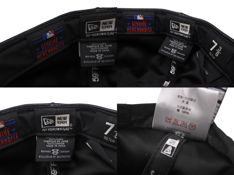 NEW ERA ニューエラ キャップ レザー 牛革 ブラック